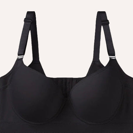 Sujetador negro Senselle sin aros con diseño invisible bajo la ropa y ajuste cómodo.